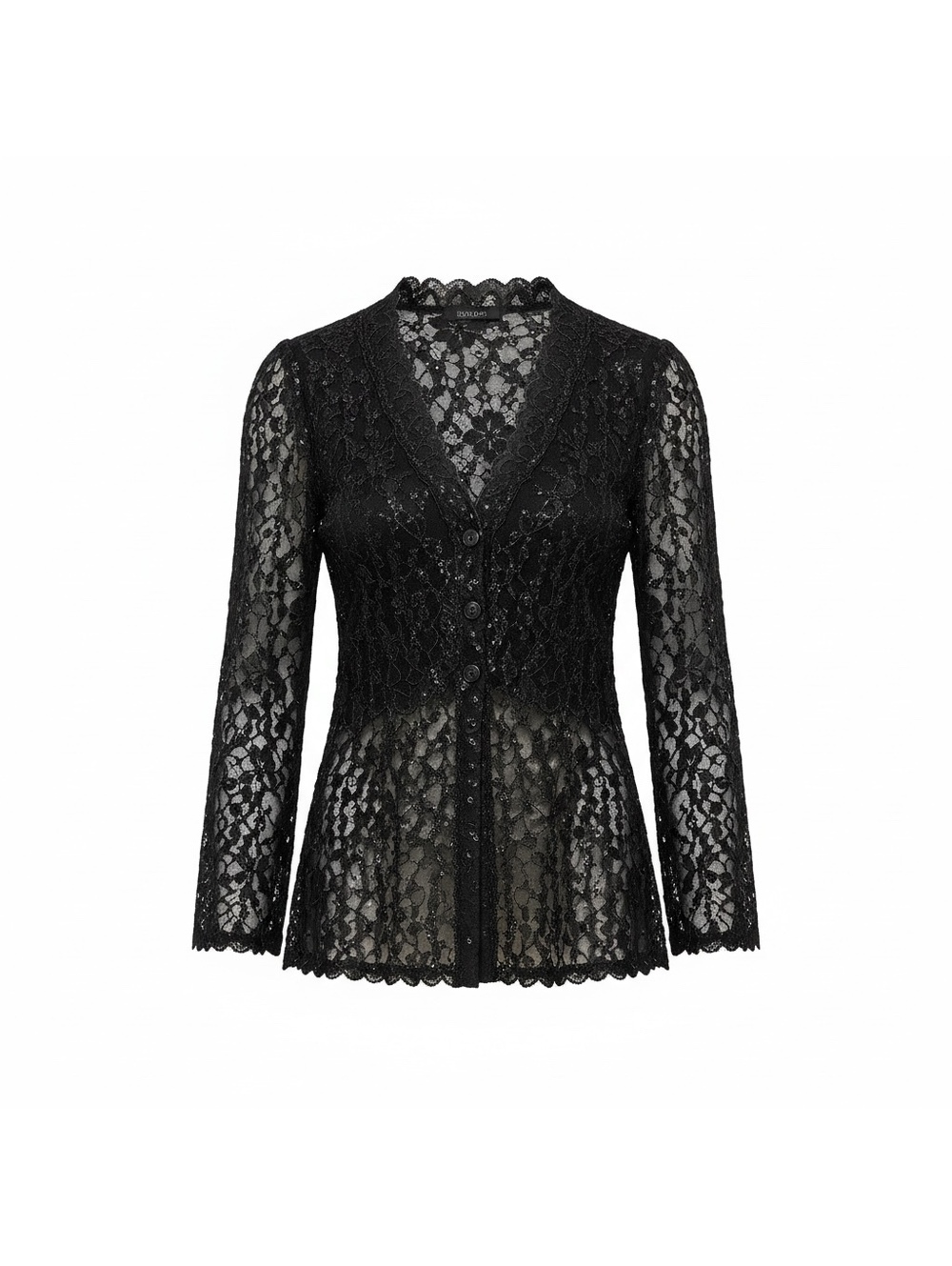 Criscione Black Lace Sequin Evening Jacket